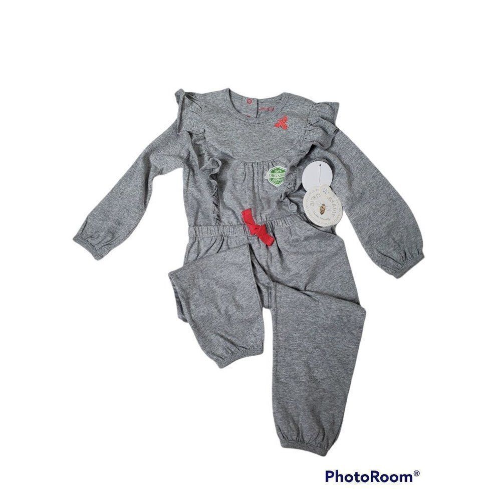 Burt's Bees Kids' 100% Organic Cotton One Piece Snap Back Ruffled Jumpsu…